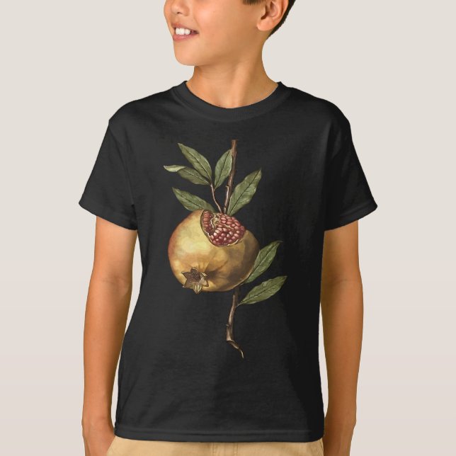 Camiseta Vector A De Semillas Y Frutas Pomegranadas Mediter (Anverso)