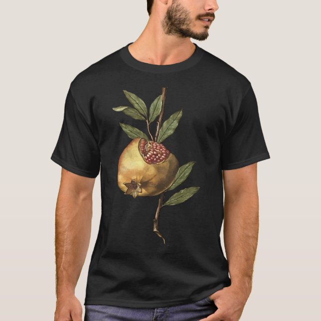 Camiseta Vector A De Semillas Y Frutas Pomegranadas Mediter (Anverso)