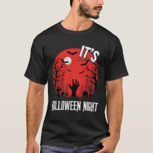 Camiseta Vector Cementerio Espeluznante Noche de Halloween