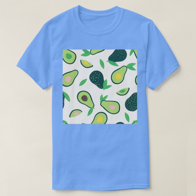 Camiseta Vector de aguacate Doodle sin fisuras (Diseño del anverso)