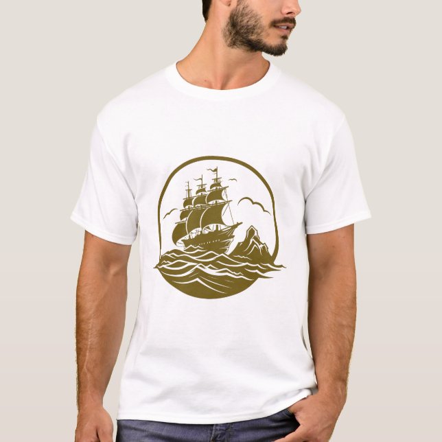 Camiseta Vector de aventuras de Maravilla Mundial del Barco (Anverso)