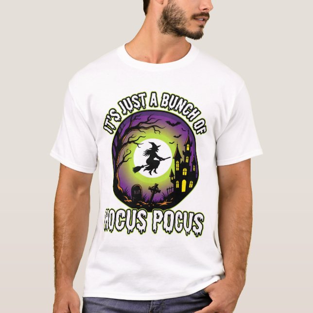 Camiseta Vector de bruja luna Hocus Pocus de Halloween (Anverso)
