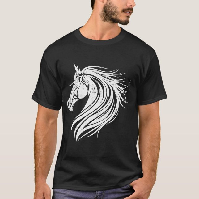 Camiseta Vector de Cabeza de Cabeza de Cabeza de Caballo An (Anverso)