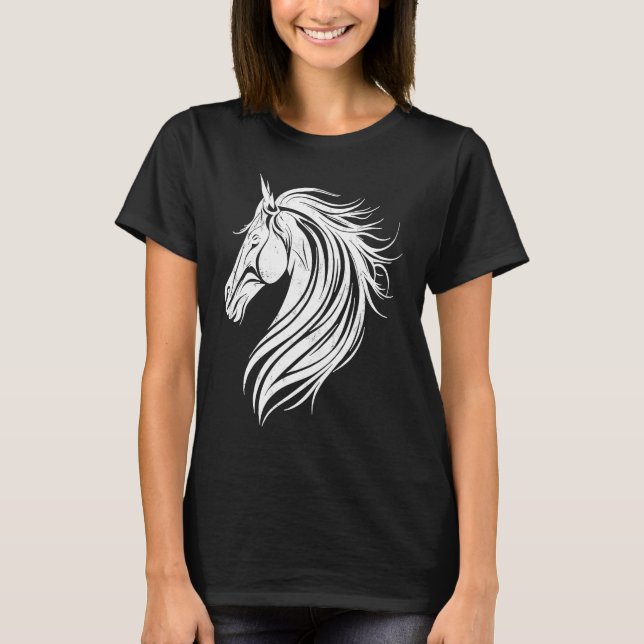 Camiseta Vector de Cabeza de Cabeza de Cabeza de Caballo An (Anverso)
