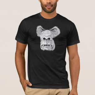 Camiseta vector de cara de gorila