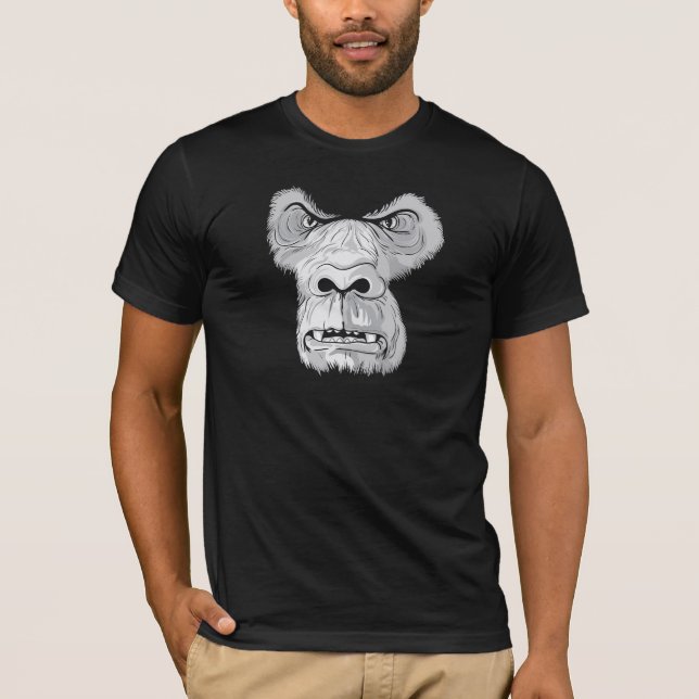 Camiseta vector de cara de gorila (Anverso)