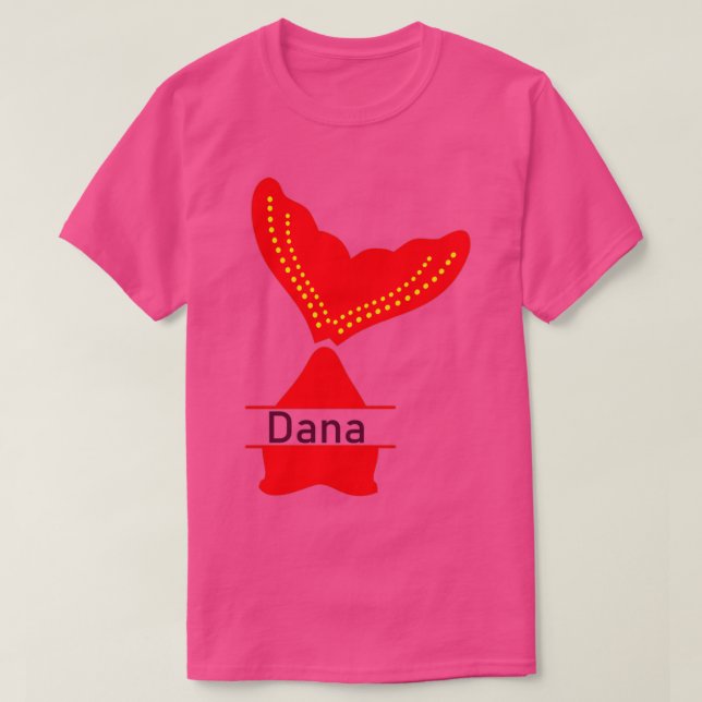 Camiseta Vector de cola de sirena rojo de Dana Crimson (Diseño del anverso)