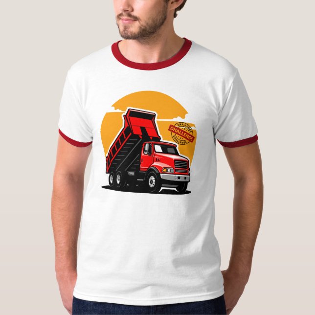 Camiseta Vector de desafío de construcción de camión volque (Anverso)
