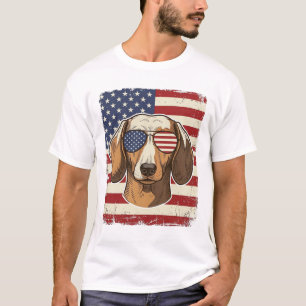 Camiseta Vector de gafas de sol con bandera patriótica vint