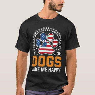 Camiseta Vector de huella de pata de perros patrióticos