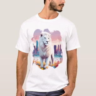 Camiseta Vector de León Arte Animal Majestic Naturaleza Wil