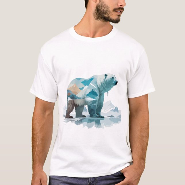 Camiseta Vector de Oso Polar Arte Animal Majestuoso Natural (Anverso)