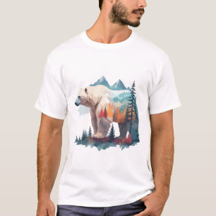 Camiseta Vector de Oso Polar Arte Animal Majestuoso Natural