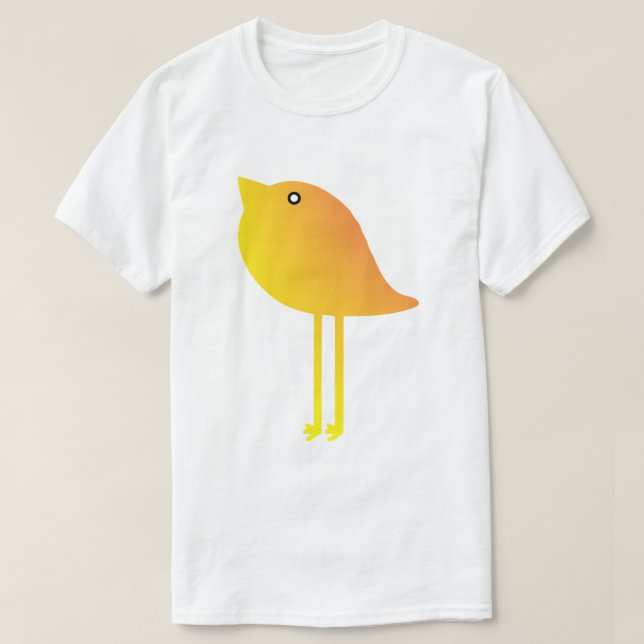 Camiseta Vector de pájaro amarillo (Diseño del anverso)