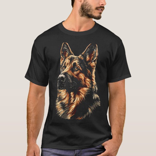 Camiseta Vector de Pastor Alemán (Anverso)