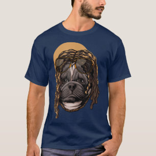 Camiseta Vector de pelo de perros de pug estilo Dreadlocks