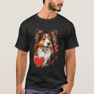 Camiseta Vector de Shetland Sheepdog del Día de San Valentí