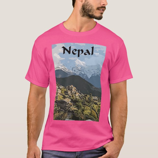 Camiseta Vector de viajes de Nepal (Anverso)