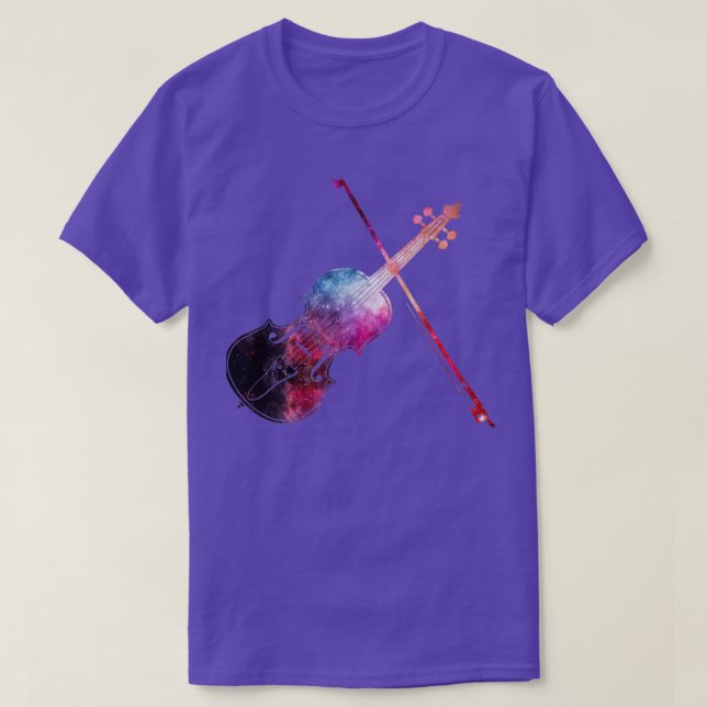 Camiseta Vector de violín de galaxia (Diseño del anverso)