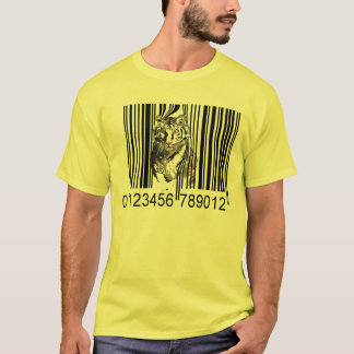 Camiseta Vector divertido del código de barras del tigre