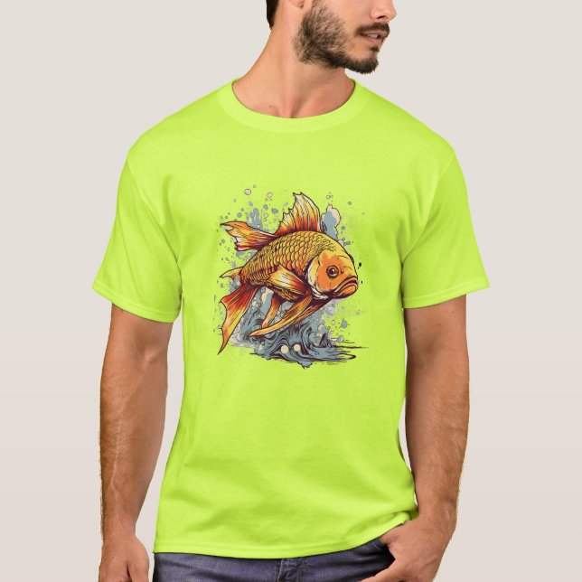 Camiseta Vector e ilustrador de diseño de arte del pescado  (Anverso)