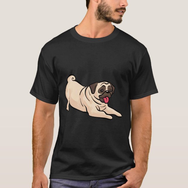 Camiseta Vector Pug Lindo Clásico 362 (Anverso)