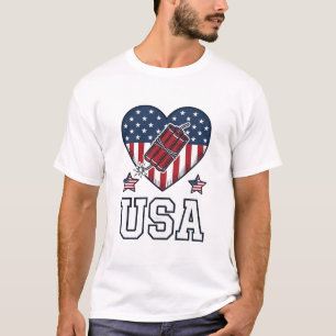 Camiseta Vector Vintage Corazón Petardo Patriótico