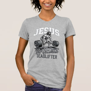 Camiseta Vector Vintage Jesus Levantador de Peso D