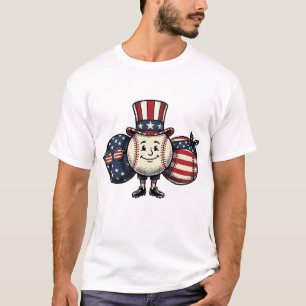 Camiseta Vector Vintage Trío de Béisbol Patriótico