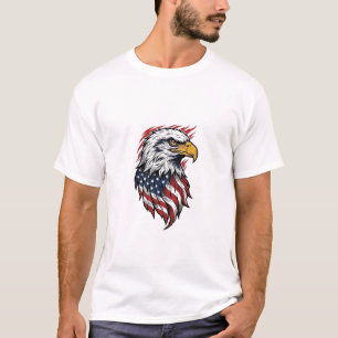 Camiseta vectorial águila patriótica vintage_1