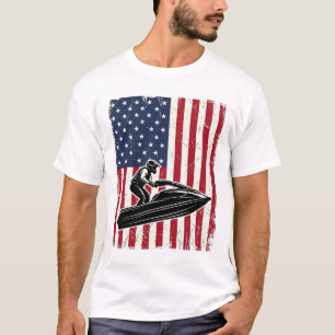 Camiseta vectorial de bandera americana de moto de
