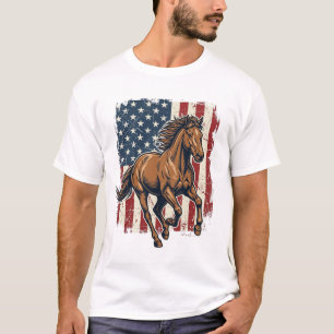 Camiseta vectorial de bandera de caballo patriota