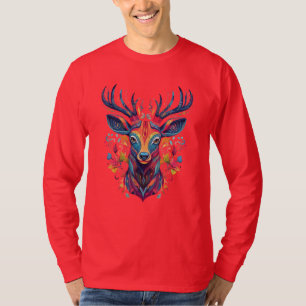 Camiseta Vectorial de Cabeza de Ciervo Hada Colori