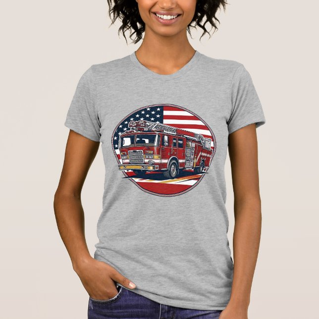 Camiseta Vectorial de Círculo de Bandera Americana (Anverso)