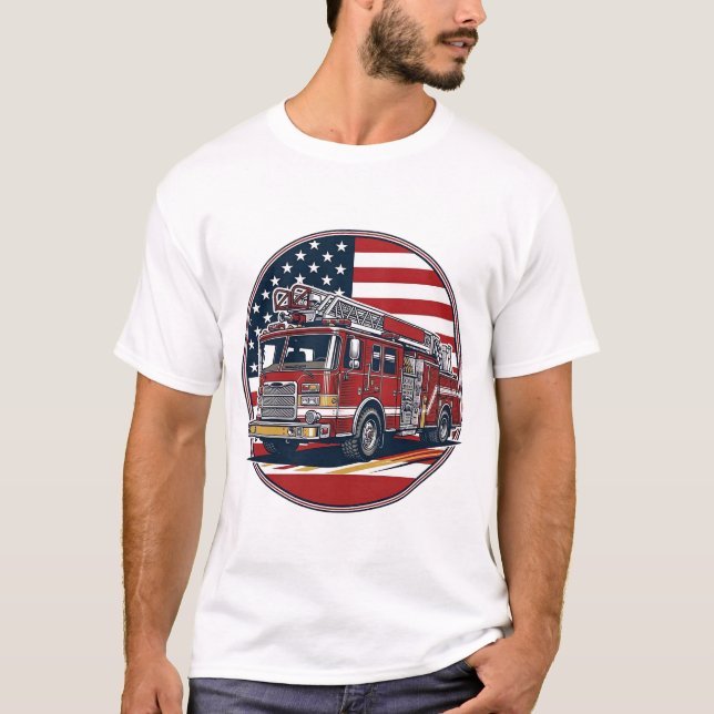 Camiseta Vectorial de Círculo de Bandera Americana (Anverso)