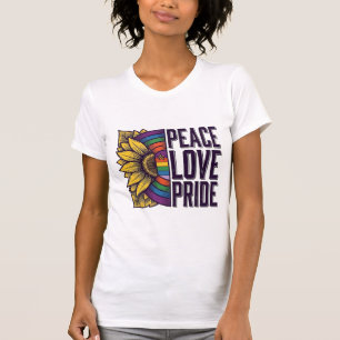 Camiseta Vectorial de Flor Vintage de Paz Amor Org