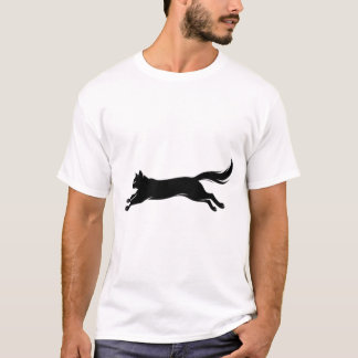 Camiseta Vectorial de Gato Negro Poderosa