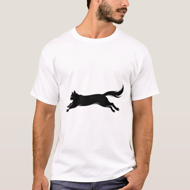 Camiseta Vectorial de Gato Negro Poderosa (Anverso)