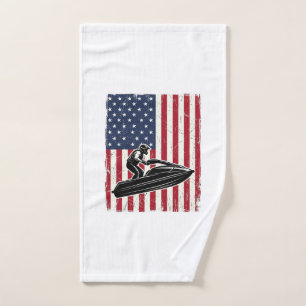 Camiseta Vectorial de Jet Ski Vintage Bandera Amer