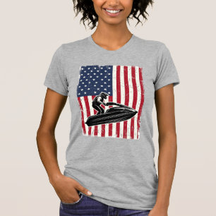 Camiseta Vectorial de Jet Ski Vintage Bandera Amer