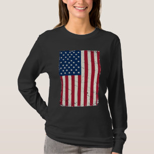 Camiseta vectorial de la bandera americana desgast