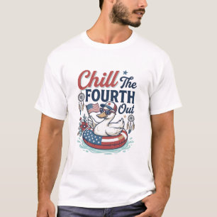 Camiseta vectorial de pato patriótico relaja el cu