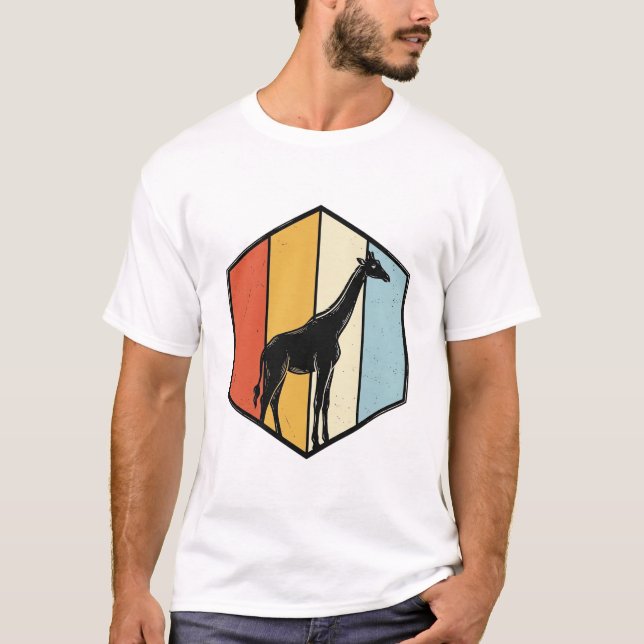 Camiseta Vectorial de Safari Geométrico de Jirafa  (Anverso)