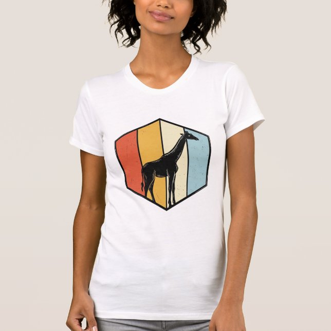 Camiseta Vectorial de Safari Geométrico de Jirafa  (Anverso)