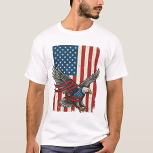Camiseta vectorial patriótica de bandera de águila