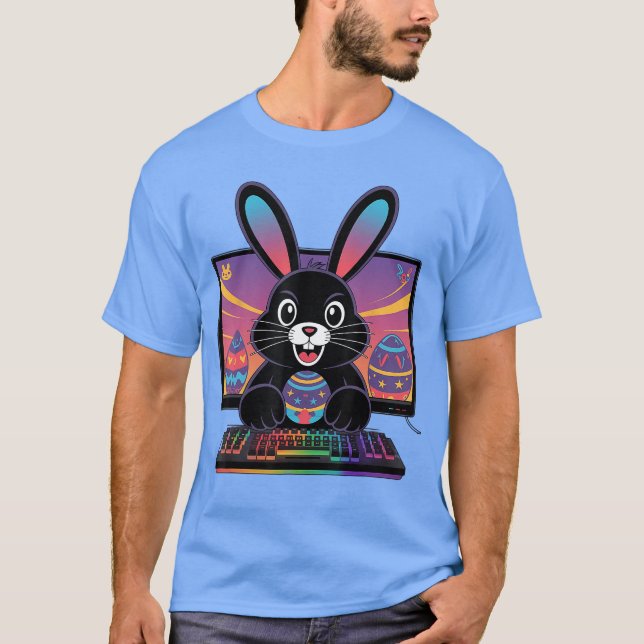 Camiseta Vedo Gamer Easter Day Funny Gaming Bunny For Gamer (Anverso)