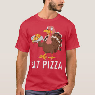 Camiseta Vegan Acción de Gracias Turquía come pizza no come
