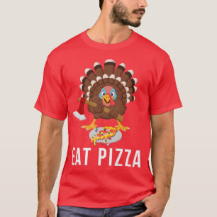 Camiseta Vegan Acción de Gracias Turquía come pizza no come