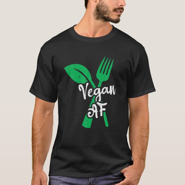 Camiseta Vegan AF Leaf And Fork Go Vegan (Anverso)