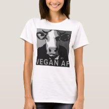 Vegan AF Pop Art Tshirt en blanco y negro